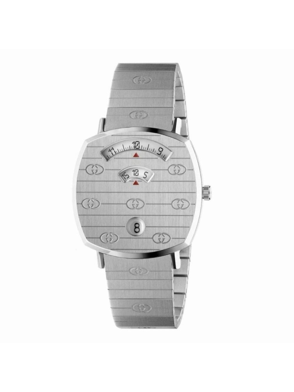 NEW Gucci YA157401 Women's Grip White Silver Dial Quartz Watch 35 mm